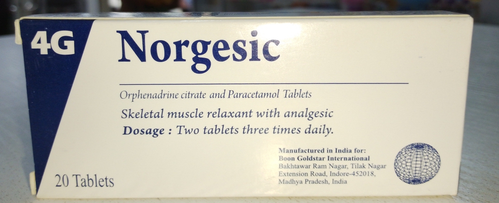 Tab Norgesic card
