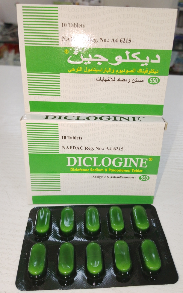Tab Diclogine (Diclofenac 50mg & PCM 500mg)