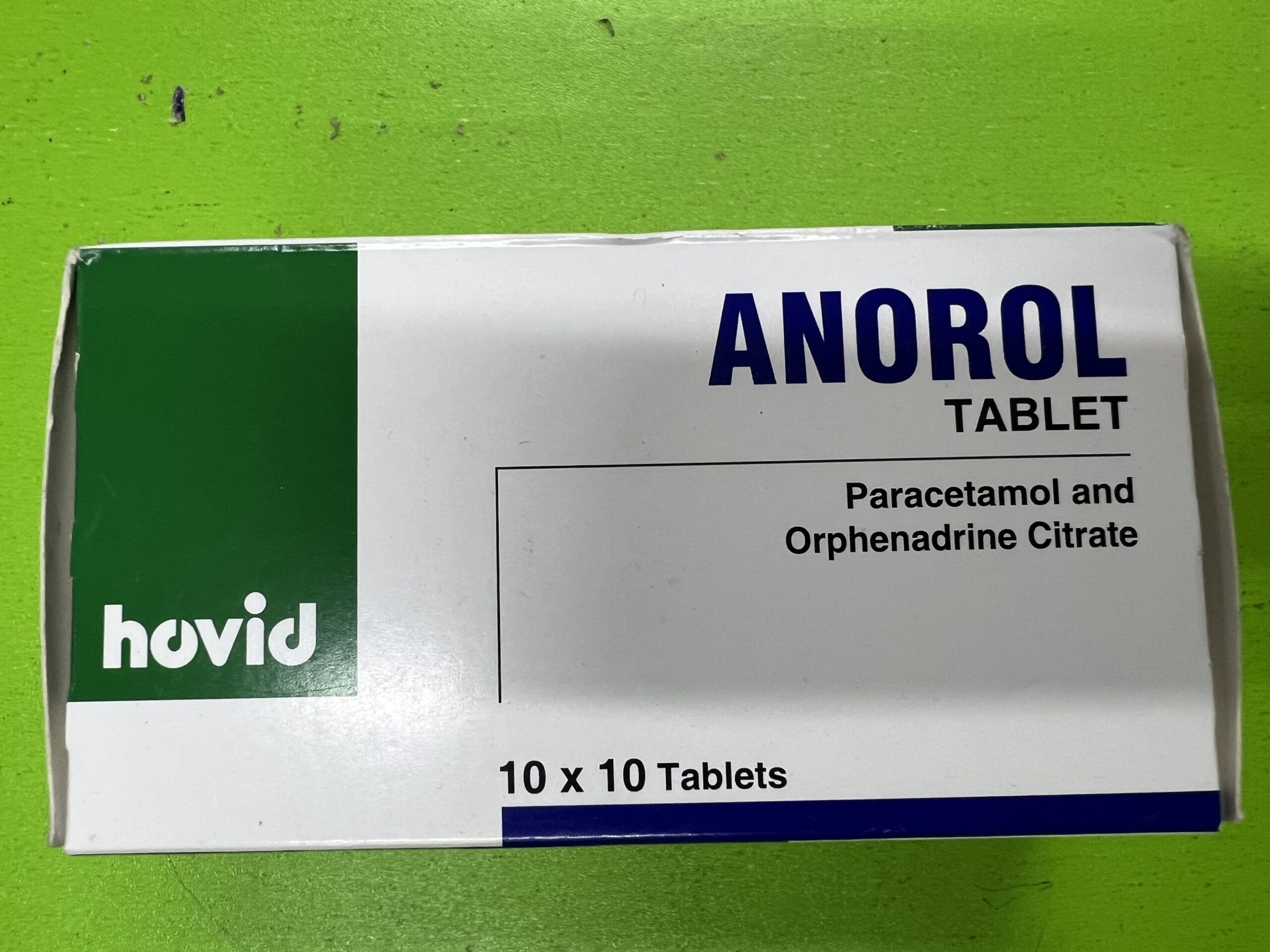 Anorol tablet (Paracetamol+Orphenadrine)